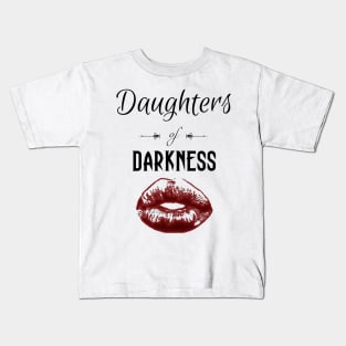 Daughters of Darkness | Red Glow Goth Lips Black Kids T-Shirt